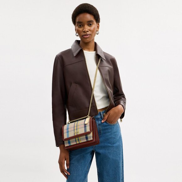 Klare Crossbody Bag With Plaid Print - Picture 12 of 14